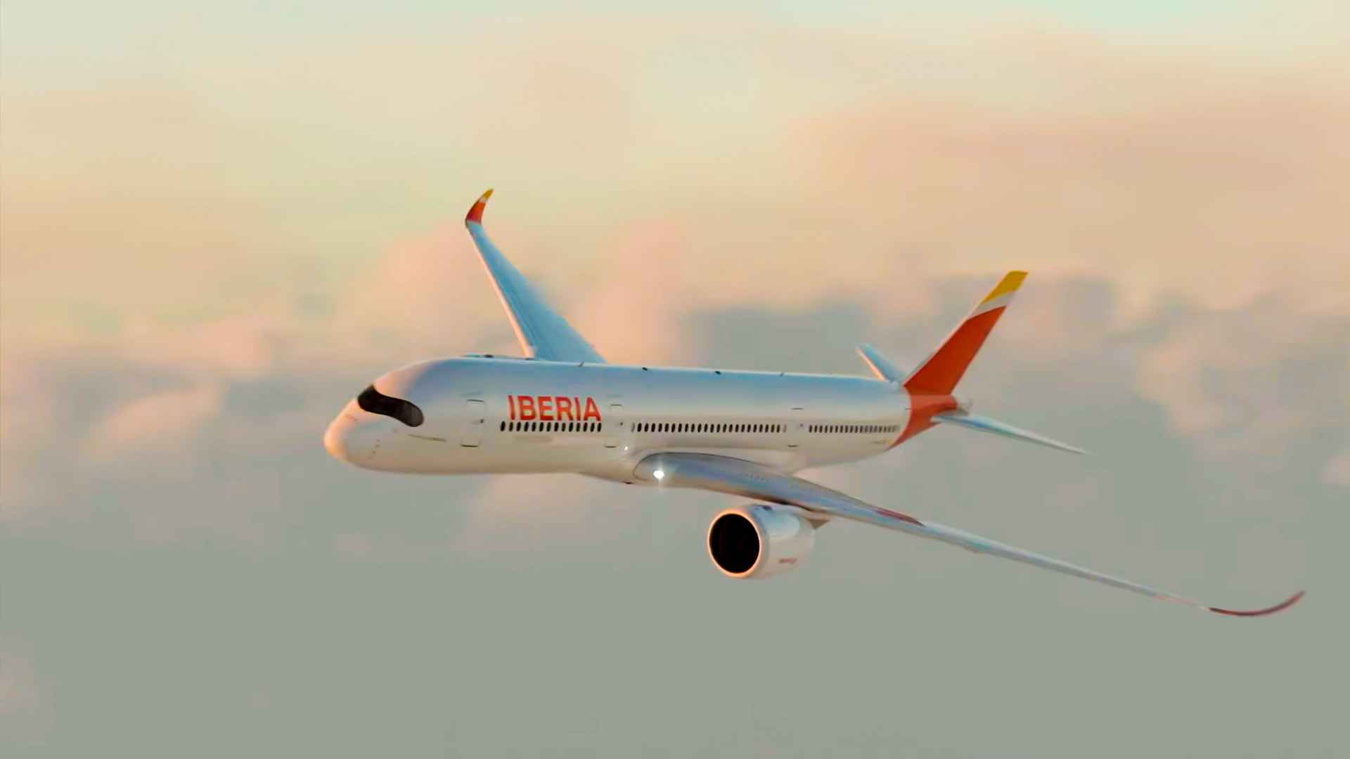Un avión de Iberia volando