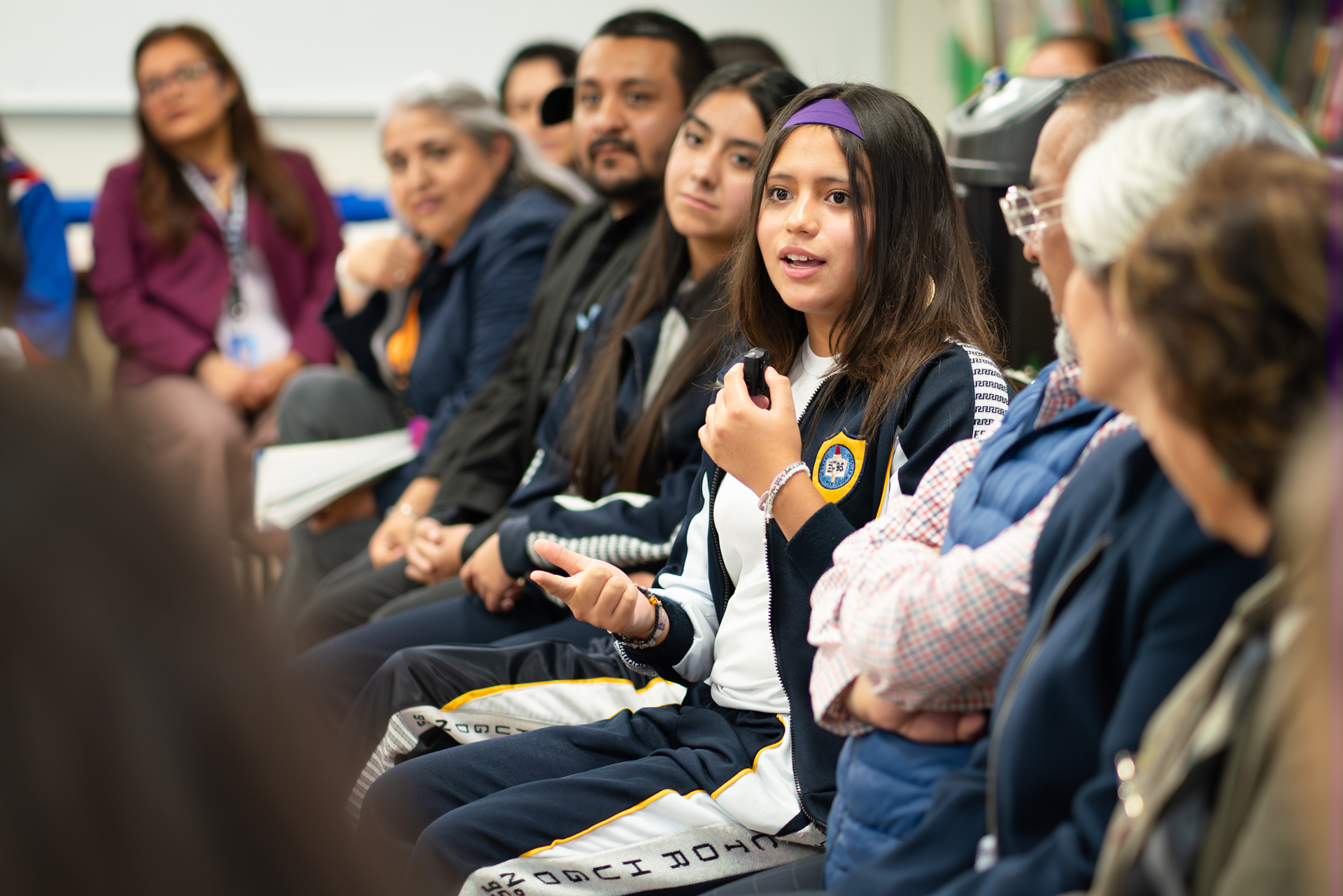 Una alumna de uno de los colegios visitados en México