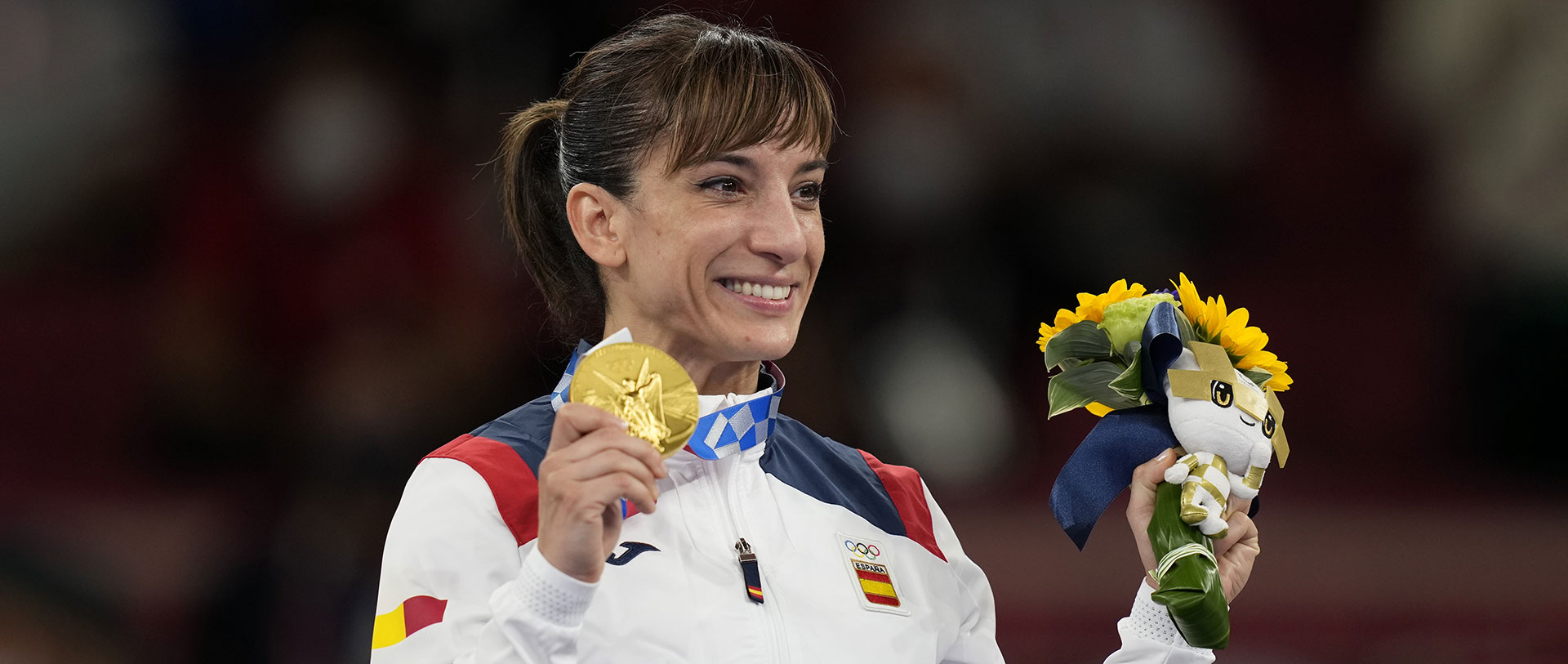 Sandra Sánchez recibe su medalla de oro en los últimos Juegos Olímpico de Tokio