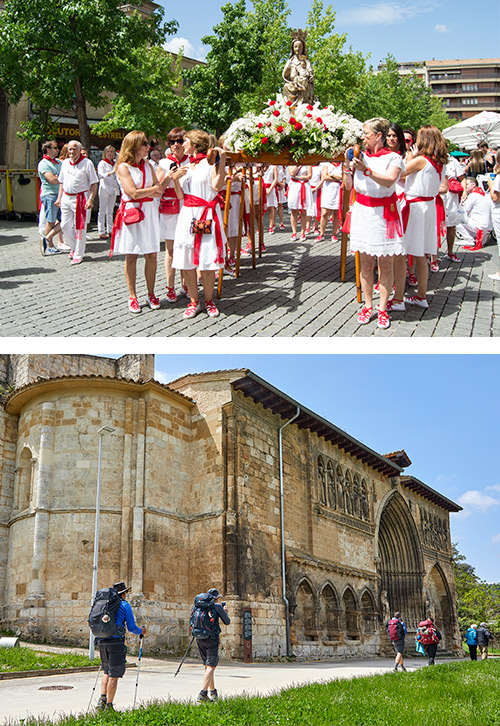 Fiestas de Estella-Lizarra y peregrinos por la Iglesia del Santo Sepulcro | © Elena Irigoyen y _Javier Campos · Turismo de Navarra
